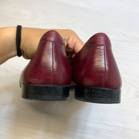 Ecco Women Leather Tassel Pointy Toe Ballerina Flat Loafer Size 39 - Picture 4 of 11